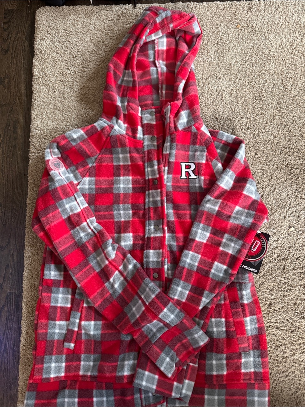 Women’s Rutgers Plaid Fleece Button Up